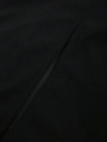 Franclia Elegant Plus Size Black Woven Fabric Long Mermaid Skirt With Graphic Embroidery Detail - Black - View 5