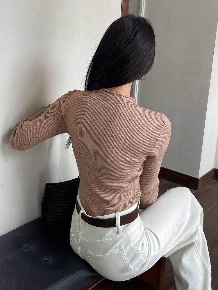 Lace Patchwork Slim Fit Women Pullover Sweater