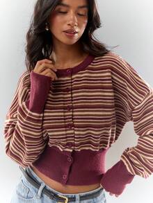 Glamine Cardigan court à épaules tombantes pour femmes, automne/hiver, hiver pour femmes, pulls femme, cardigans courts, hauts en tricot, cardigans femme