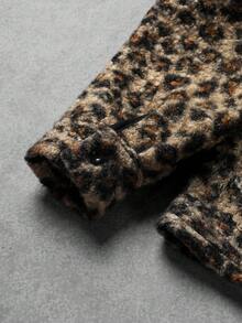 PAVTROS Men's Leopard Print Long Sleeve Zip Front Loose Casual Shirt Pick Jacket Vintage Jacket Leopard Shirt Cheetah Print Shirt Zip Up Sweater