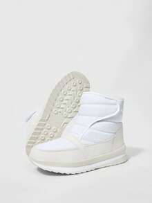 OUTDOORSY Giày bốt đi tuyết bằng vải nỉ đa năng dành cho nữ, mặc hàng ngày - trắng - Xem 4