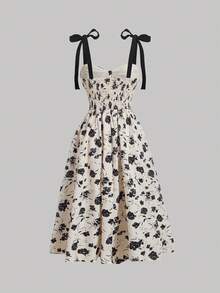 SHEIN MOD 印花肩上打結吊帶連衣裙 - 彩色 - 查看 2