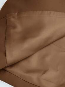 Aveloria Modichic Women Solid Color Tied Waist Sleeveless Blazer And Pants 2 Pieces Suit Set - Brown - View 7