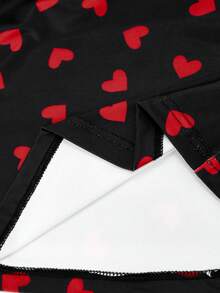 Olithes Versatile Women's T-Shirt Valentine's Day Heart Print T-Shirt Fashionable Off-Shoulder T-Shirt Halter Neck Top Off Shoulder Top Crop Top Heart Print Top Ruched Top Y2k Clothes Women Tops Halter Top Womens Tops - Multicolor - View 6