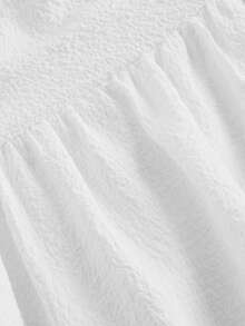 SHEIN MOD White Ruffled Off Shoulder Romantic And Cute Summer Dress - White - View 3