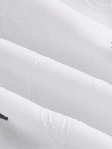 SHEIN MOD Floral Embroidery Ruched Bust Dress - White - View 4