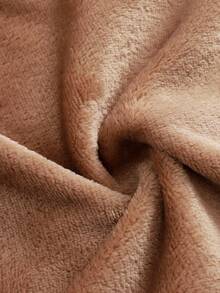 SHEIN 男婴休闲舒适连帽条纹可爱小熊刺绣双面法兰绒连体衣，适合日常休闲穿着，秋冬季 - 棕色 - 查看 8