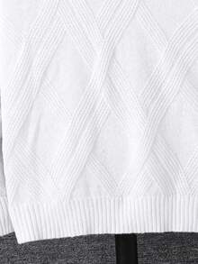 Tweenboy Casual Christmas Green Textured Crew Neck Sweater, Suitable For Winter, School And Travel