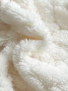 SHEIN Vintaside Kids 2pcs Baby Outfit, Cute Rabbit Pattern Sweatshirt And Fuzzy Long Pants Set, Milky White, Autumn/Winter - Pink - View 15