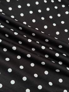 Teen Girls Y2K Casual Minimalist Black & White Polka Dot Print Ruched Tie Front Camisole Tops Teen Girl Clothes Tube Top,Summer,Y2k,Vacation,Streetwear,Holiday,New Years Tube Top Pack Black And White Tops For Teen Girls Not Cropped