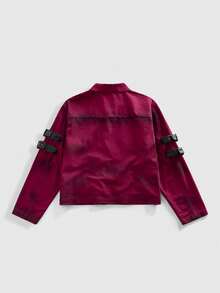 ROMWE MEN Grunge Punk Men's Vintage Distressed Denim Jacket, Autumn