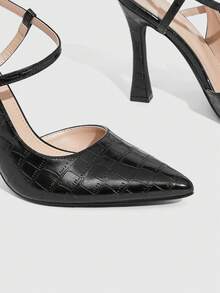 CUCCOO SZL 女士时尚、优雅、性感尖头高跟鞋 - 黑色 - 查看 5