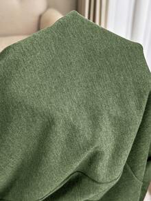 SHEIN 两件套孕妇纯色上衣和裤子家居服套装 - 軍綠色 - 查看 6