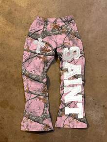 Glimmora Women's Casual Branch & Letter Print Pants - Multicolor - View 1