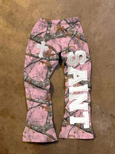 Glimmora 女士休闲树枝字母印花裤