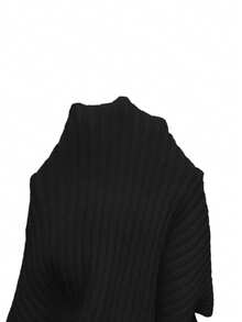 Franclia New Elegant V-Neck Design Solid Color Pullover Sweater For Women, Versatile For Autumn - Black - View 7