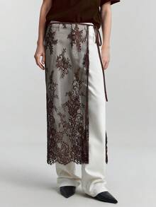 Ontre 2026春夏新款女士系带侧裙，时尚百搭，适合都市通勤、商务、休闲、派对、婚礼宾客等场合，尽显优雅气质。 - 棕色 - 查看 4