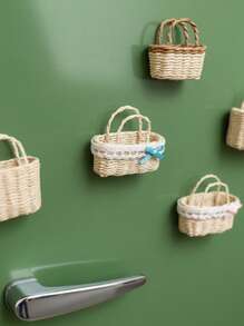 Joivida 迷你微型娃娃屋篮子适用于 BJD 娃娃 Ob11 娃娃手工编织纸藤篮装饰儿童节