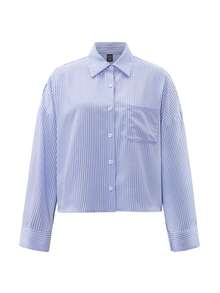 Franclia Camisa holgada de manga larga a rayas azules y blancas, de estilo casual de otoño para mujeres, elegante, de moda, casual, para ir a la oficina, diaria, de ocio, versátil, urbana, profesora, atuendo profesional - Azul - Ver 6