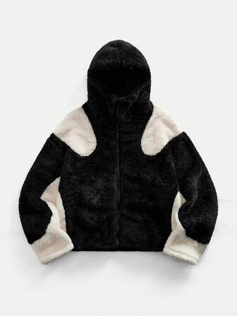 Street Life Men's Loose Fit Hooded Jacket In Plush Fabric