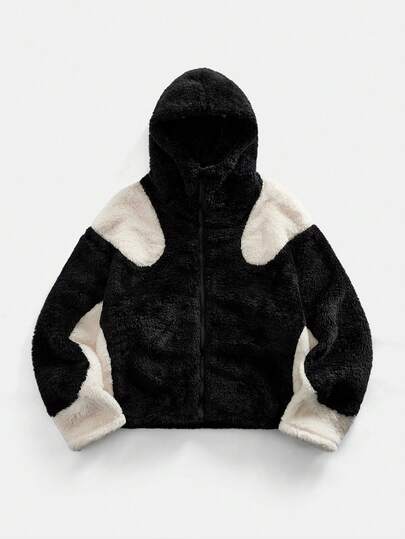 Street Life Men's Loose Fit Hooded Jacket In Plush Fabric