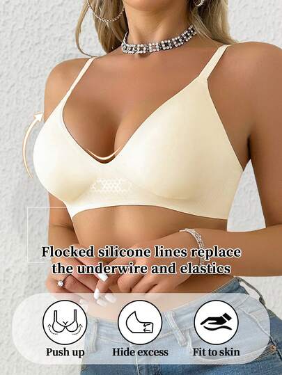 Sutien fără cusături pentru femei, culoare uni, sutien confortabil cu bretele tip spaghete