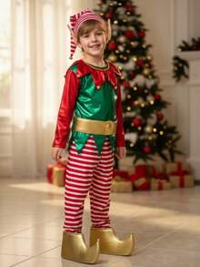 Disfraz Duende Navidad Niños Niñas Infantil Elfa Elfo Duendecilla Ayudante Santa Claus Pastorela - verde - Ver 3