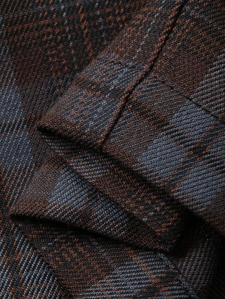 Young Boy Drawstring Waist Plaid Pocket Wide Leg Loose Pants