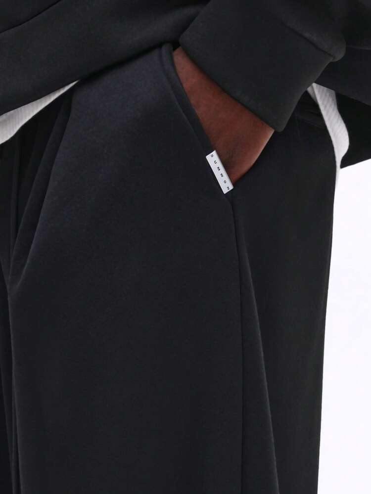 Wide Leg Pleated Trousers With Drawstring