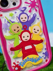 Teletubbies X SHEIN Printed Protective Cover Design Fashionable Mobile Phone Case, Including Rainbow Mobile Phone Hanger, Compatible With Iphone - Multicolor - View 6