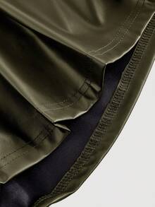 SHEIN MOD Women's Wine Red PU Wide Leg Shorts