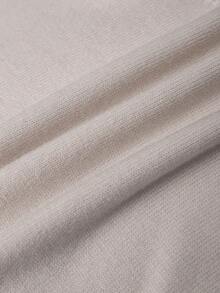 Franclia 女士秋冬时尚拼接仿毛领修身长袖毛衣 - 卡其色 - 查看 8