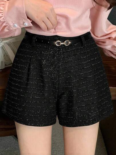 DAZY 女士优雅黑色亮片短裤，适合新年、圣诞节、婚礼、派对、正式场合，春、夏、秋季时尚鸡尾酒会短裤，Y2K风格