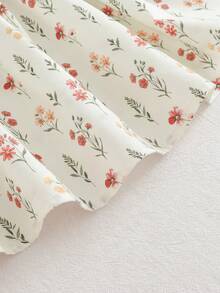 Cozy Pixies Robe longue à manches longues pour bébé fille avec imprimé floral, bloc de couleurs et volants à l'ourlet