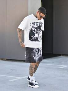 Devon Thys 男士新款时尚嘻哈风格印花T恤 - 白色 - 查看 4