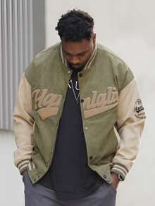 Heavens Edit 男士飞行员夹克春秋休闲情侣潮流夹克 - 綠色 - 查看 5