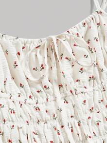 SHEIN MOD 印花拉皺胸a字裙