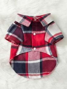 PETSIN 1pc Christmas Checkered Mixed Color Pet Shirt