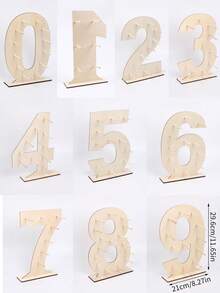 1Set Number 0-9 Wooden Doughnut Display Stand Holder Board,Birthday Party Table Decor Shower Wedding Gender Reveal Party Supplies