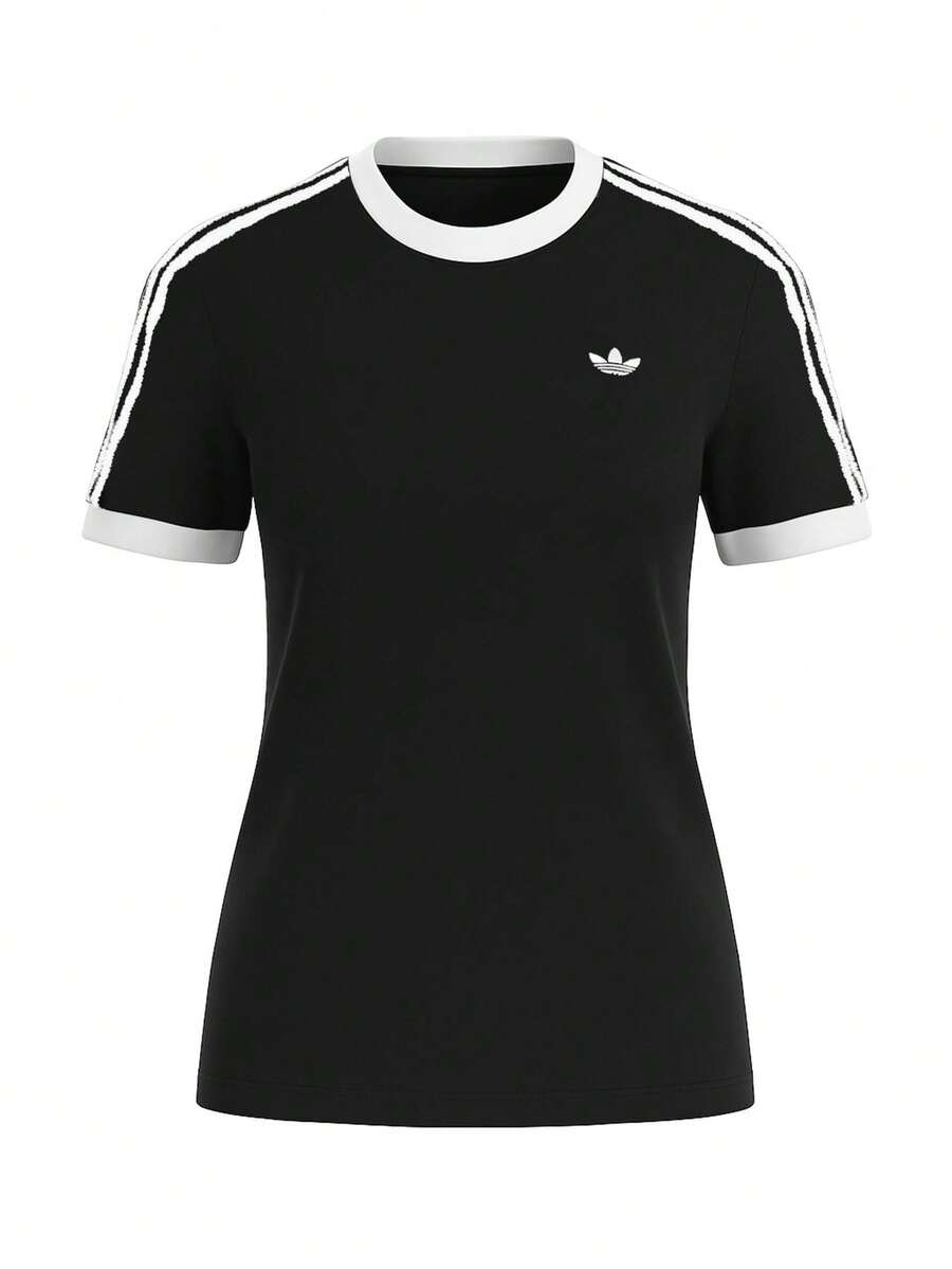 Adidas Originals Ruffle 3-Stripes Women's T-Shirt Black - Black - View 1