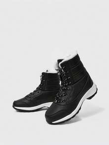 OUTDOORSY Giày bốt đi tuyết đế dày đa năng thời trang dành cho nữ, mùa đông - màu đen - Xem 4