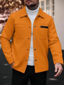 Manfinity CasualCool Chaqueta casual de unicolor para hombres, adecuada para otoño e invierno - Amarillo - Ver 6