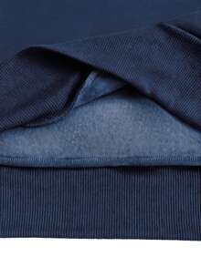 两件套黑色刺绣边饰女士卫衣套装 - 寶藍色 - 查看 5