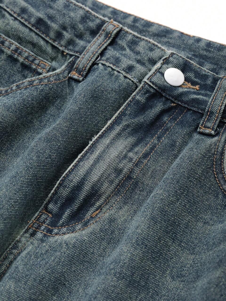 Women's Loose Fit Pockets Straight Leg Casual Jeans,Baggy Jeans