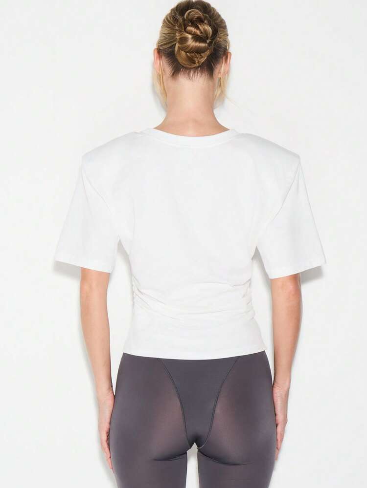 KIZN Shoulder Pad Crew Neck Tee