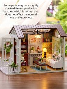 1 Set Mini DIY Handmade Assembly Vintage Style Miniature House Model Stress Relief Toy Birthday Gift For Friends Adult Craft Hobby Project Home Decor Relaxation Activity Creative Pastime