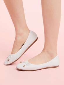 CUCCOO DOLLMOD Giày bệt đính đá hình bướm thời trang và thoải mái, thích hợp cho công sở và đi làm hàng ngày, lý tưởng cho dịp Giáng sinh. - trắng - Xem 5