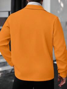 Manfinity CasualCool Chaqueta casual de unicolor para hombres, adecuada para otoño e invierno - Amarillo - Ver 2
