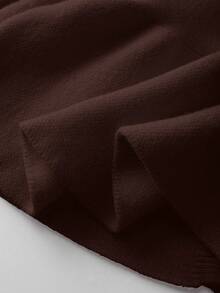 Franclia Áo khoác len cardigan viền bèo nhún họa tiết hoa thu đông dành cho nữ - Cà phê nâu - Xem 4