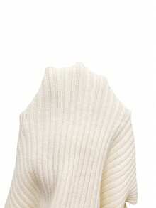 Franclia New Elegant V-Neck Design Solid Color Pullover Sweater For Women, Versatile For Autumn, Christmas - White - View 6